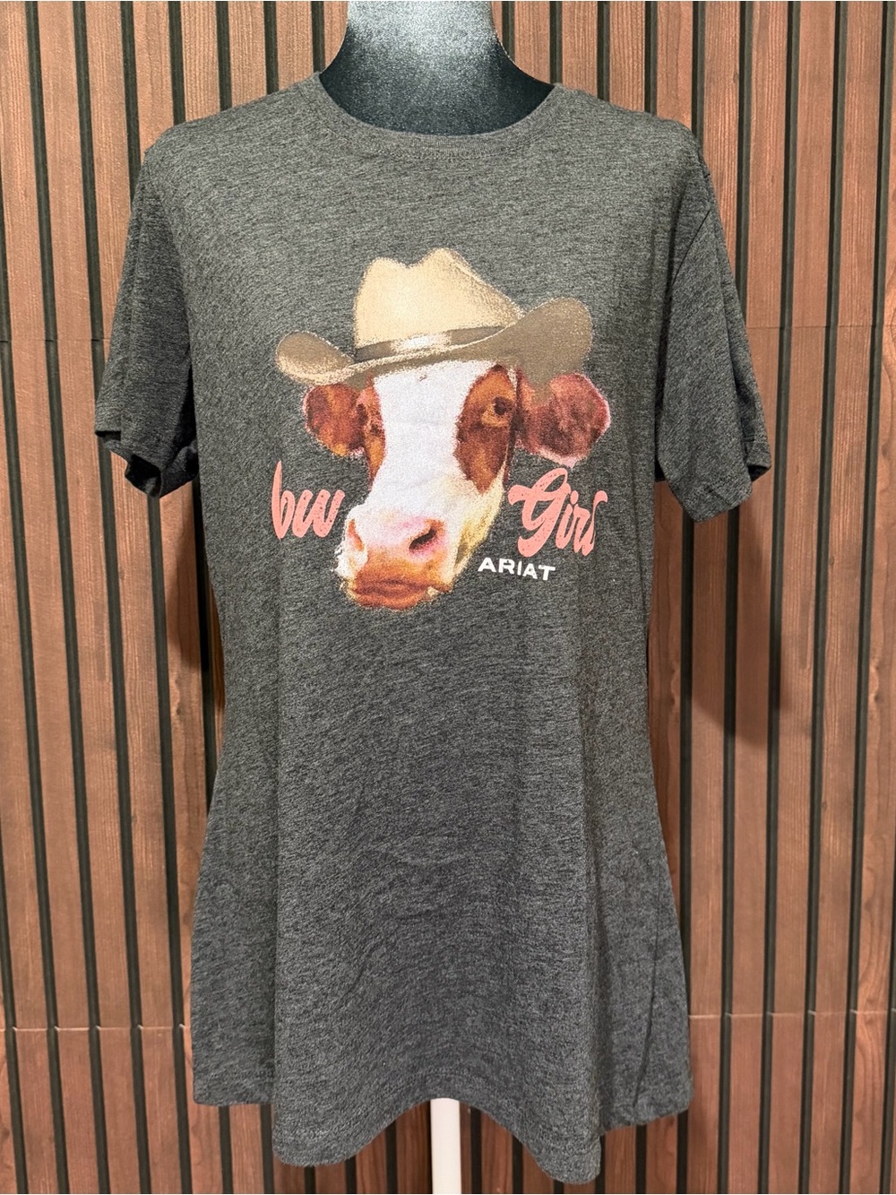 Ariat Western Cowgirl Graphic Tee XL Gray Short Sleeve T-Shirt